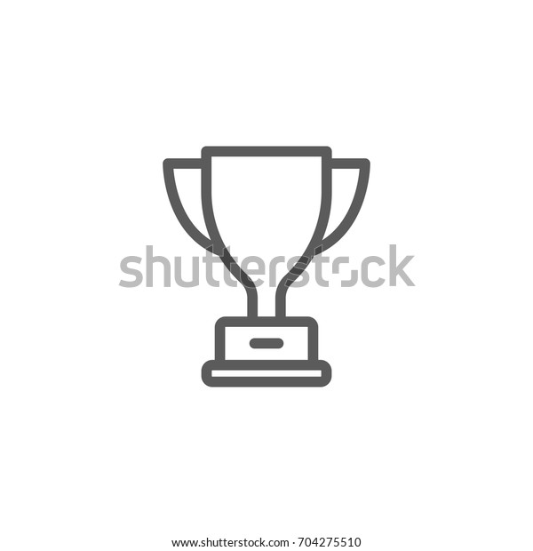 Trophy cup line\
icon, Vector on white\
background