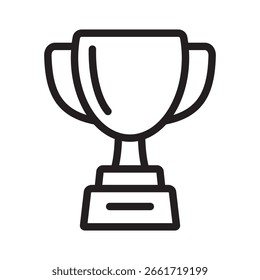 Icono de línea de Copa Trofeo. Símbolo de ganador, victoria y recompensa.