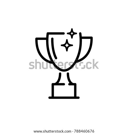 trophy cup, line sign, icon vector