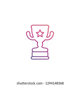trophy cup line vector icon