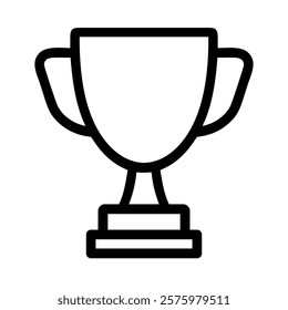 Trophy cup linear icon. Concept of victory, success, and recognition. Vector illustration