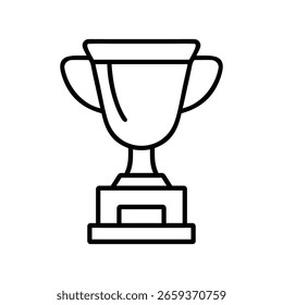 Trophy cup linear icon. Concept of victory, success, and recognition. Vector illustration