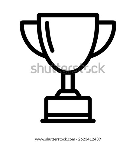 Trophy cup linear icon. Concept of victory, success, and recognition. Vector illustration