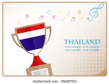 Trophy cup logo made from the flag of Thailand