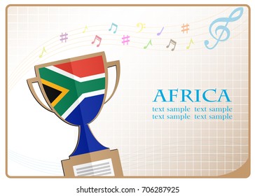 Trophy cup logo made from the flag of Africa