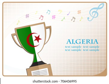Trophy cup logo made from the flag of Algeria