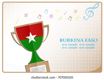 Trophy cup logo made from the flag of Burkina Faso