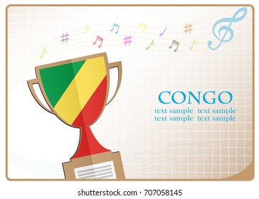 Trophy cup logo made from the flag of Congo