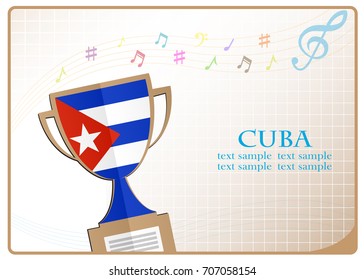 Trophy cup logo made from the flag of Cuba