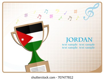 Trophy cup logo made from the flag of Jordan