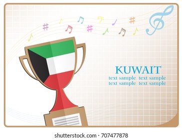 Trophy cup logo made from the flag of Kuwait