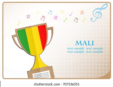Trophy cup logo made from the flag of Mali