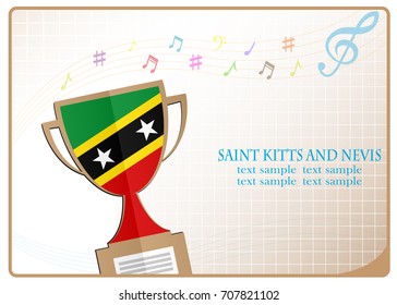 Trophy cup logo made from the flag of Saint Kitts and Nevis