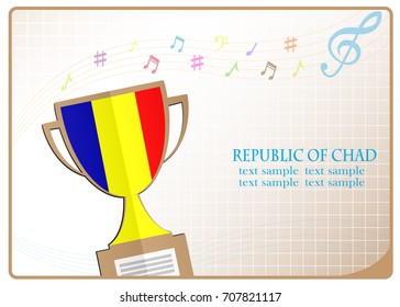 Trophy cup logo made from the flag of Republic of Chad