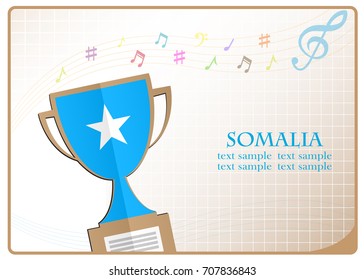 Trophy cup logo made from the flag of Somalia
