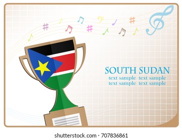 Trophy cup logo made from the flag of South Sudan
