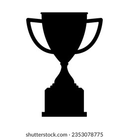 Trophy Cup Logo Symbol Isolated on White Background. Champion and Winning Concept. Vector Illustration.