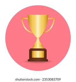 Símbolo del logotipo de la Copa Trofeo aislado en fondo blanco. Concepto Campeón y Ganador. Ilustración vectorial.
