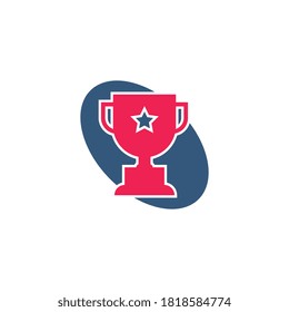 Trophy cup logo template on white background