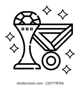 Trophy cup and medal
