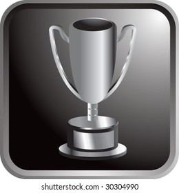 trophy cup on black box icon