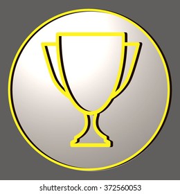 Trophy cup on a gray background. Vector icon