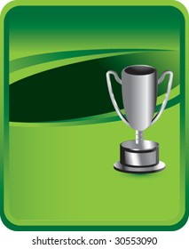 trophy cup on green classic background