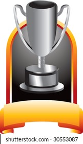 trophy cup on orange crest