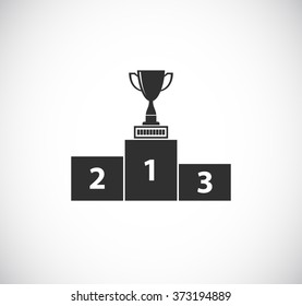 trophy cup on pedestal - web icon