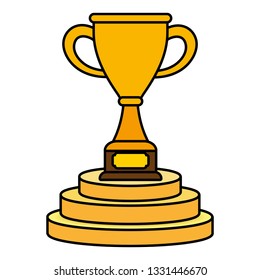 Trophy cup on podium symbol