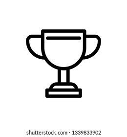 Trophy cup outline icon isolated on white background. Pictogram icon line symbol for website design, mobile application, ui. Vector illustration. Eps10 - Vector