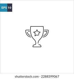 Trophy cup outline icon Vector illustration