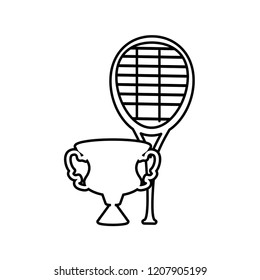 trophy cup with racket tennis