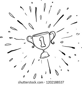 Trophy Cup Shine Doodle