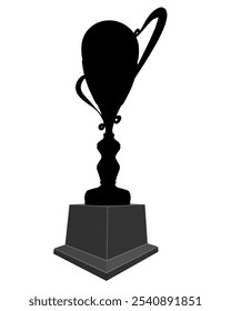 Trophy cup silhouette. Champion trophy, cup sport award. Winner prize, champions silhouette vector concept