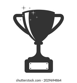 Silhouette de la Copa Trofeo. Icono de la copa aislado en fondo blanco. Símbolo de victoria, premio y regalo.