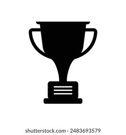 Trophy cup silhouette icon vector on white background