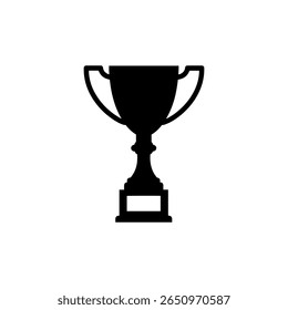Trophy cup silhouette icon vector flat design.