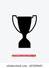 Trophy cup silhouette icon, Vector