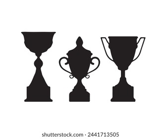 Silueta de copa de trofeo. Ilustración vectorial de Copa de Trofeos.