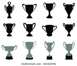 Trophy cup silhouette-vector