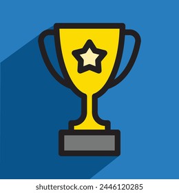 trofeo copa icono simple, Ilustración vectorial 