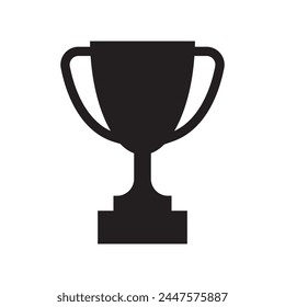 trophy cup simple icon, vector illustration 