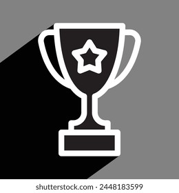 trophy cup simple icon, vector illustration 