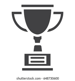 Trophy Cup solid icon, winner and award, vector graphics, a filled pattern on a white background, eps 10.