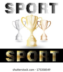 Trophy cup sport halftone
