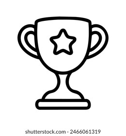 trophy cup with star doodle icon