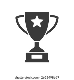Trophy cup with star flat vector icon