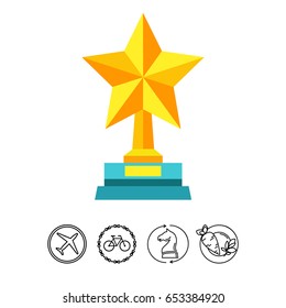 Trophy cup as star icon