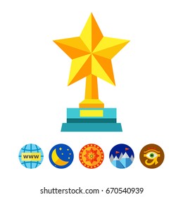 Trophy cup as star icon